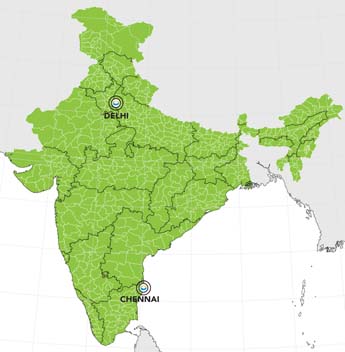 美国清洗技术集团 india map